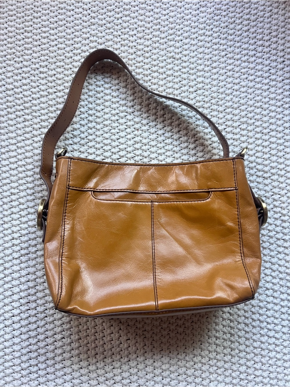 HOBO Render Leather Crossbody Shoulder Bag Cognac Tan Brown Convertible Classic - Picture 3 of 10